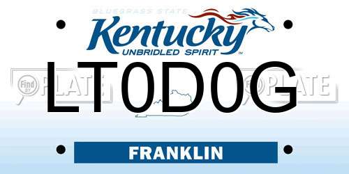 LT0D0G Kentucky License Plate