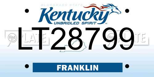 LT28799 Kentucky License Plate