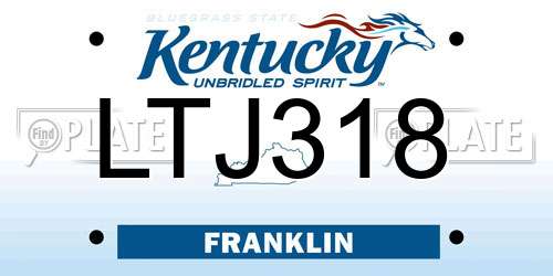 LTJ318 Kentucky License Plate