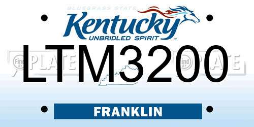 LTM3200 Kentucky License Plate