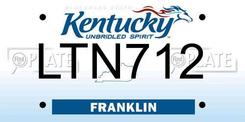 LTN712 Kentucky License Plate