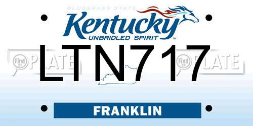 LTN717 Kentucky License Plate