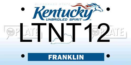 LTNT12 Kentucky License Plate