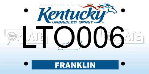 LTO006 Kentucky License Plate