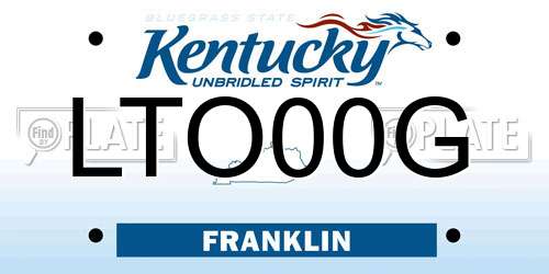 LTO00G Kentucky License Plate