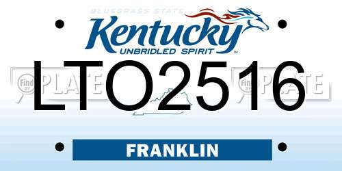 LTO2516 Kentucky License Plate