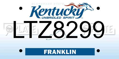 LTZ8299 Kentucky License Plate