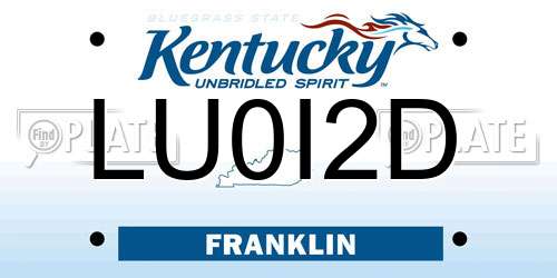 LU0I2D Kentucky License Plate