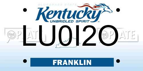 LU0I2O Kentucky License Plate