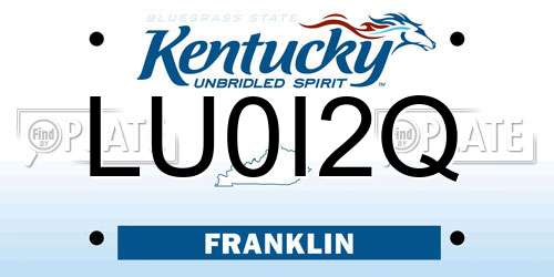 LU0I2Q Kentucky License Plate