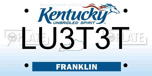 LU3T3T Kentucky License Plate