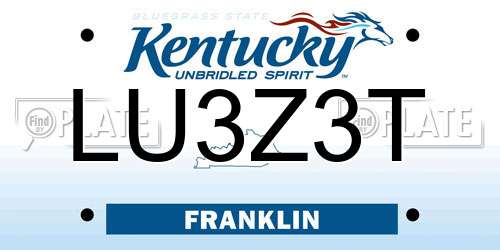 LU3Z3T Kentucky License Plate