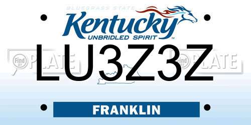 LU3Z3Z Kentucky License Plate