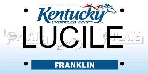 LUCILE Kentucky License Plate
