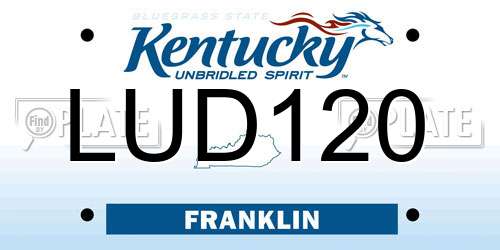 LUD120 Kentucky License Plate