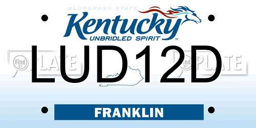 LUD12D Kentucky License Plate