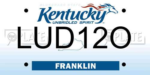 LUD12O Kentucky License Plate