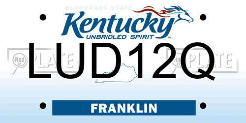 LUD12Q Kentucky License Plate