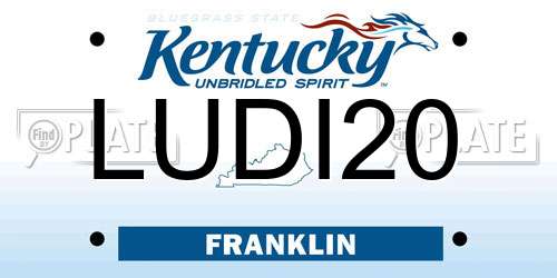 LUDI20 Kentucky License Plate