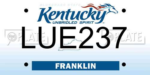 LUE237 Kentucky License Plate