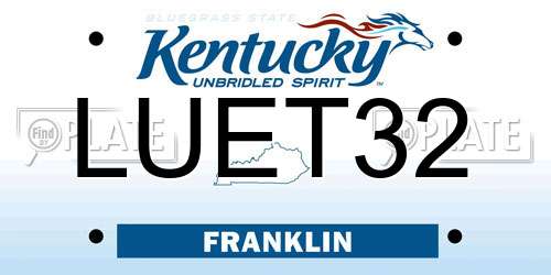 LUET32 Kentucky License Plate