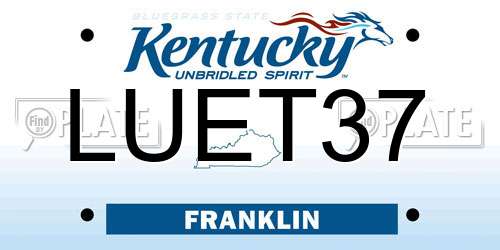 LUET37 Kentucky License Plate