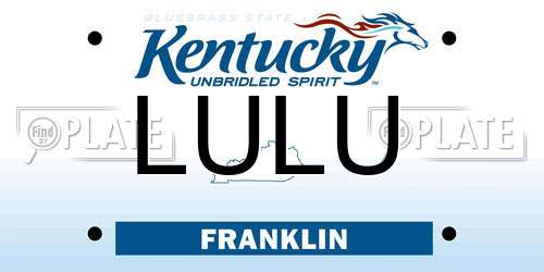 LULU Kentucky License Plate