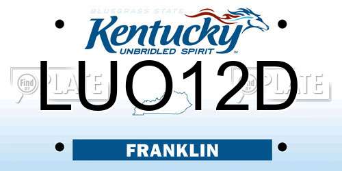 LUO12D Kentucky License Plate
