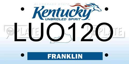 LUO12O Kentucky License Plate