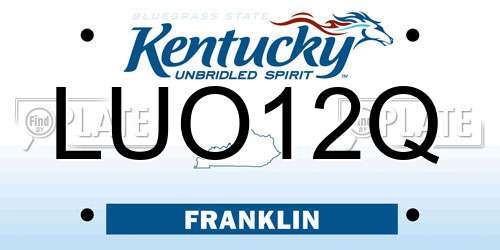LUO12Q Kentucky License Plate