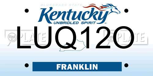 LUQ12O Kentucky License Plate