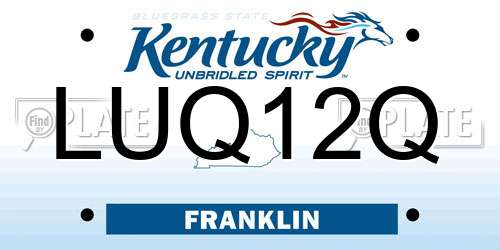 LUQ12Q Kentucky License Plate