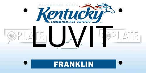 LUVIT Kentucky License Plate