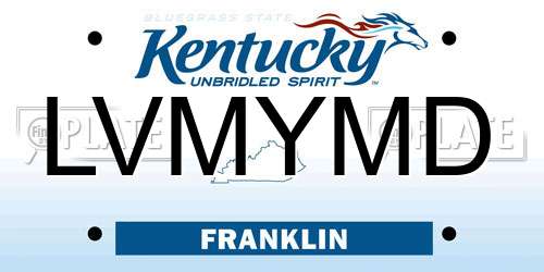 LVMYMD Kentucky License Plate