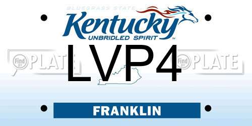 LVP4 Kentucky License Plate