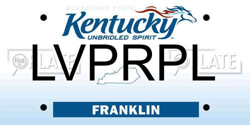 LVPRPL Kentucky License Plate