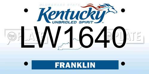 LW1640 Kentucky License Plate