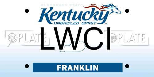 LWCI Kentucky License Plate