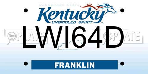 LWI64D Kentucky License Plate