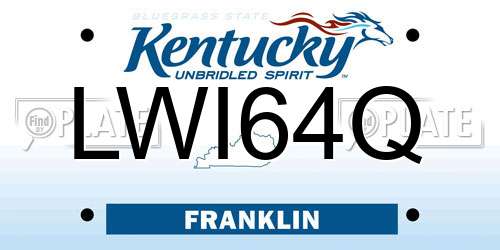 LWI64Q Kentucky License Plate