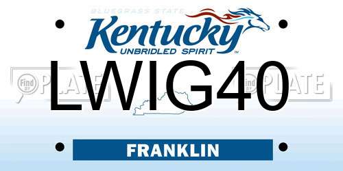LWIG40 Kentucky License Plate