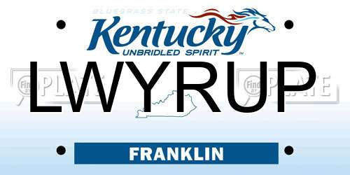 LWYRUP Kentucky License Plate