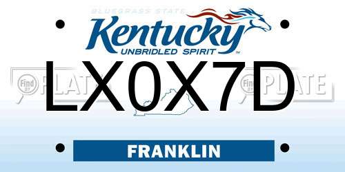 LX0X7D Kentucky License Plate