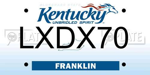 LXDX70 Kentucky License Plate