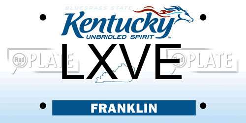 LXVE Kentucky License Plate