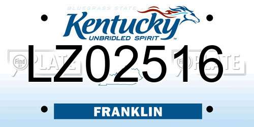 LZ02516 Kentucky License Plate