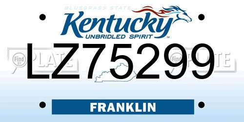 LZ75299 Kentucky License Plate