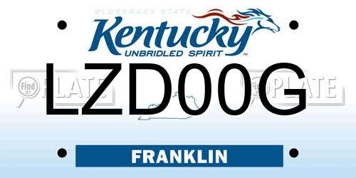 LZD00G Kentucky License Plate