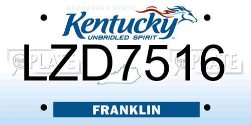 LZD7516 Kentucky License Plate