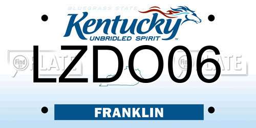LZDO06 Kentucky License Plate